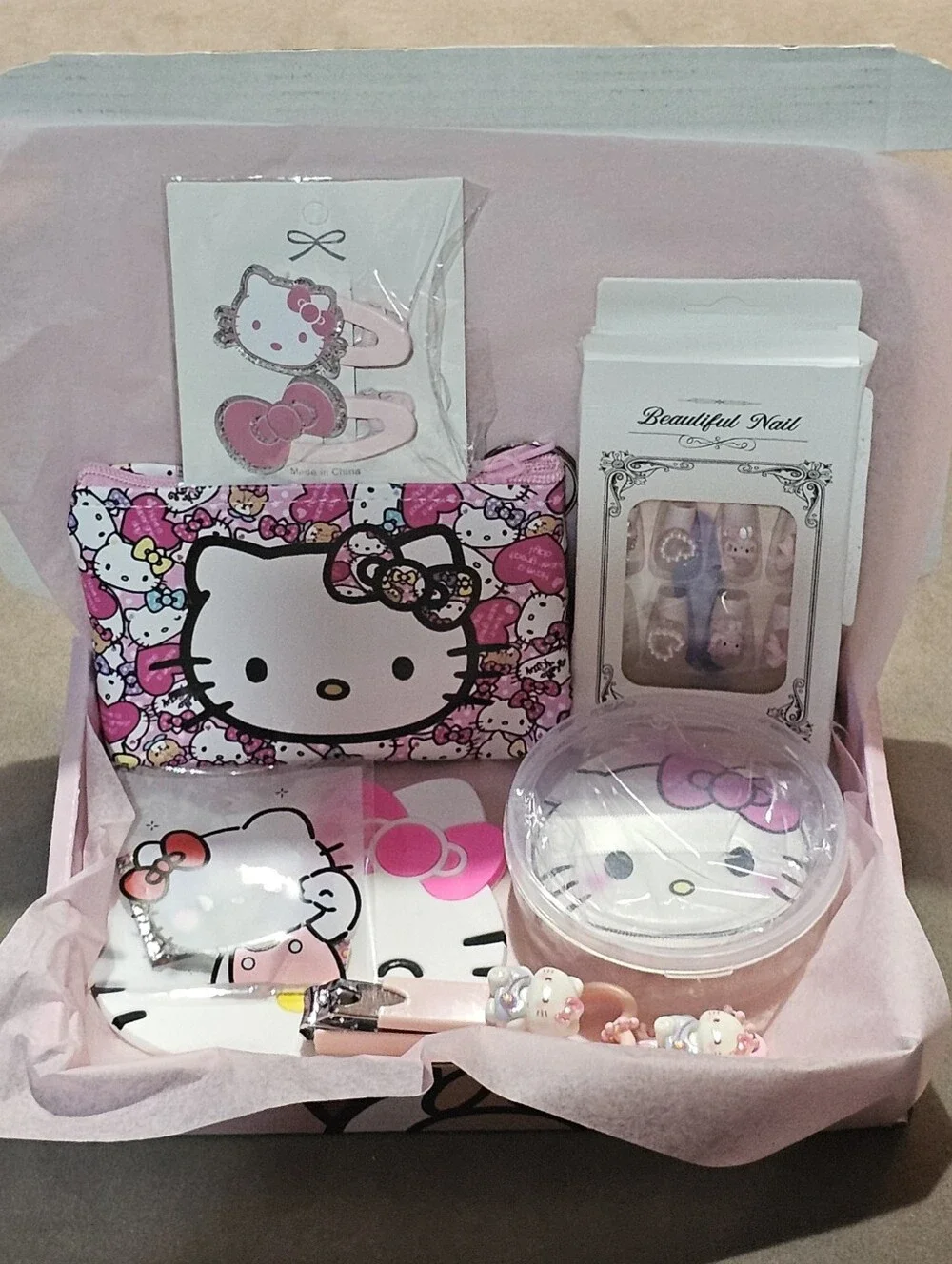 Ideal For Gift Teens - 8 Diff Cute Pink & White Vanity Accessory Set